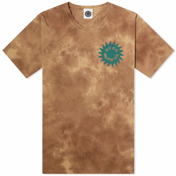 Photo: Good Morning Tapes Men's Sun Logo T-Shirt in Earth Dye