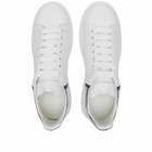 Alexander McQueen Men's Heel Tab Wedge Sole Sneakers in White/Silver