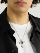 Alex Moss New York - Heir Cross 14-Karat White Gold, Diamond and Onyx Pendant