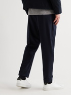 Officine Générale - Hugo Straight-Leg Belted Wool Trousers - Blue