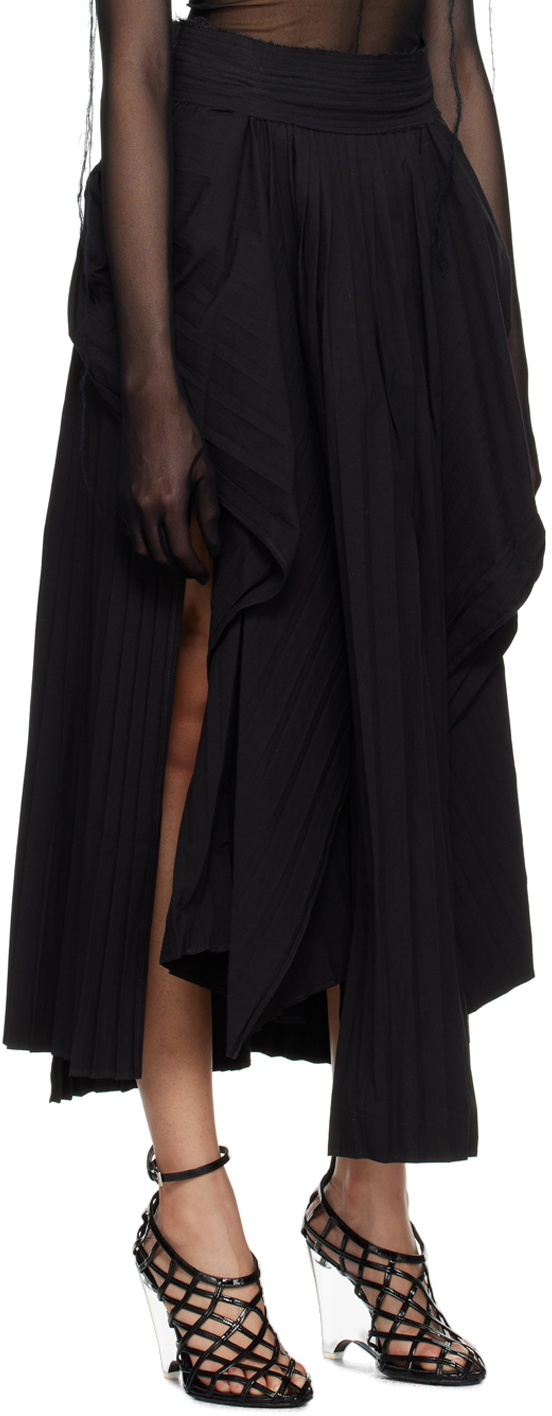 Subtle Le Nguyen Black Pleated Maxi Skirt