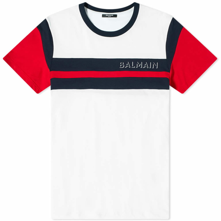 Photo: Balmain Multi Cut Logo Tee