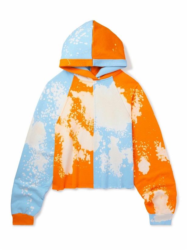 Photo: Liberal Youth Ministry - Tie-Dyed Distressed Cotton-Jersey Hoodie - Orange
