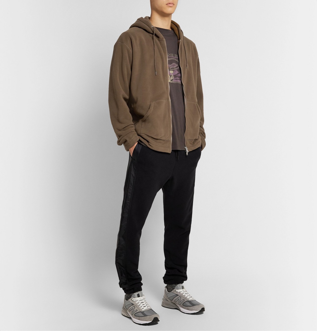 nonnative - Shell-Trimmed Polartec Fleece Zip-Up Hoodie - Brown