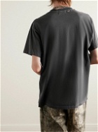 Enfants Riches Déprimés - Thrashed Distressed Logo-Print Cotton-Jersey T-Shirt - Gray
