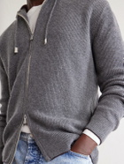 Eleventy - Ribbed Cashmere Zip-Up Hoodie - Gray