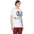 Alexander McQueen White and Grey Skeleton T-Shirt