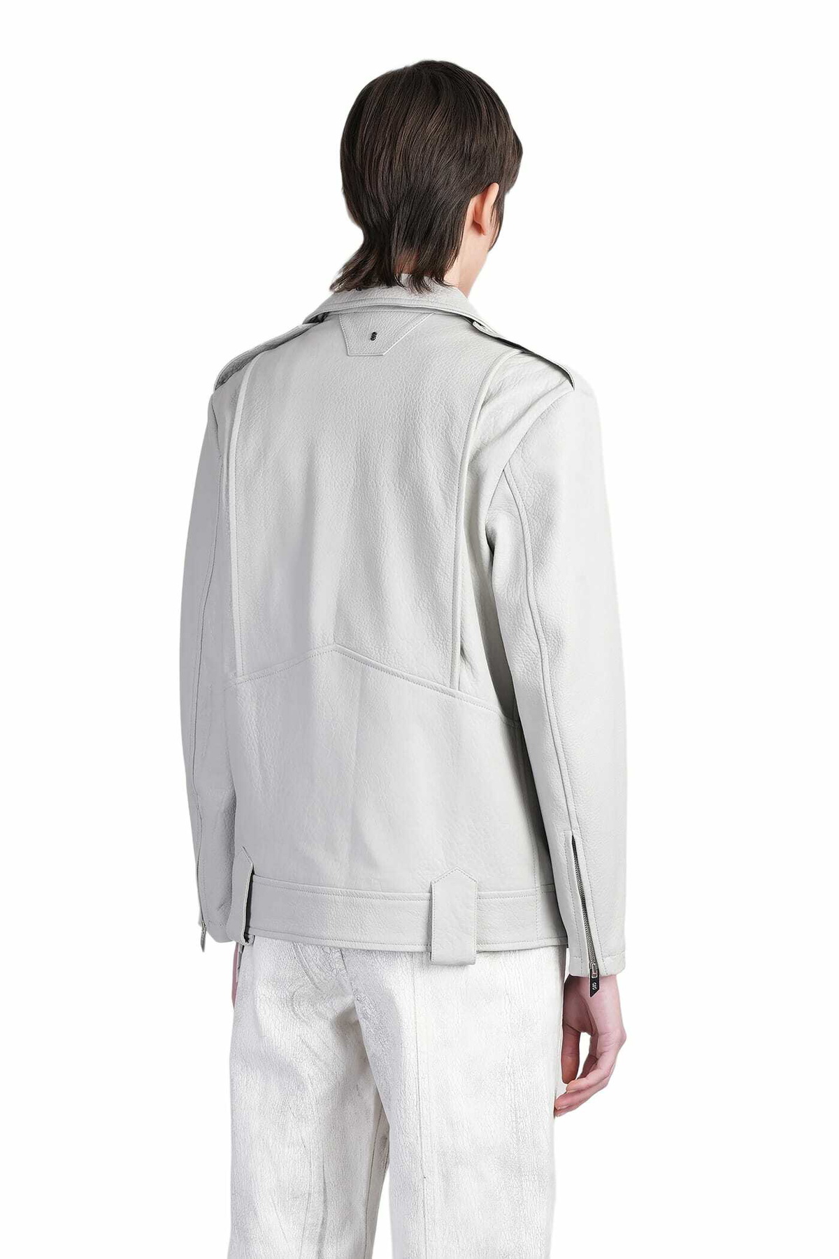 Salvatore Santoro Biker Jacket In Grey Leather