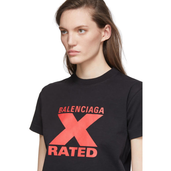 Balenciaga Black X-Rated Fitted T-Shirt Balenciaga