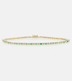 Suzanne Kalan - 18kt gold tennis bracelet with emeralds