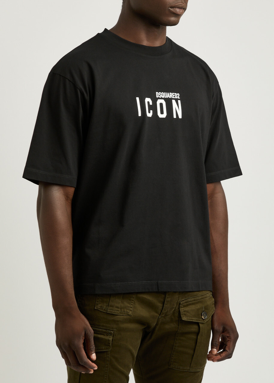 DSQUARED2 Icon Logo-print Cotton T-shirt Black