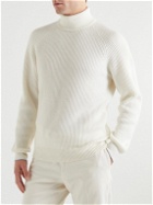 Brunello Cucinelli - Ribbed Cashmere Rollneck Sweater - White