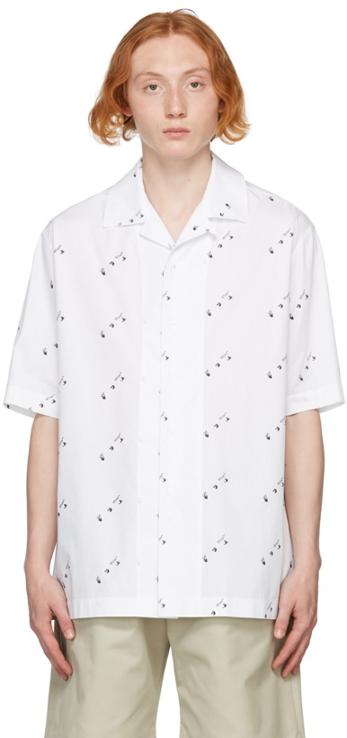 Photo: Off-White White Logo Allover Holiday Short Sleeve Shirt