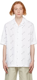 Off-White White Logo Allover Holiday Short Sleeve Shirt