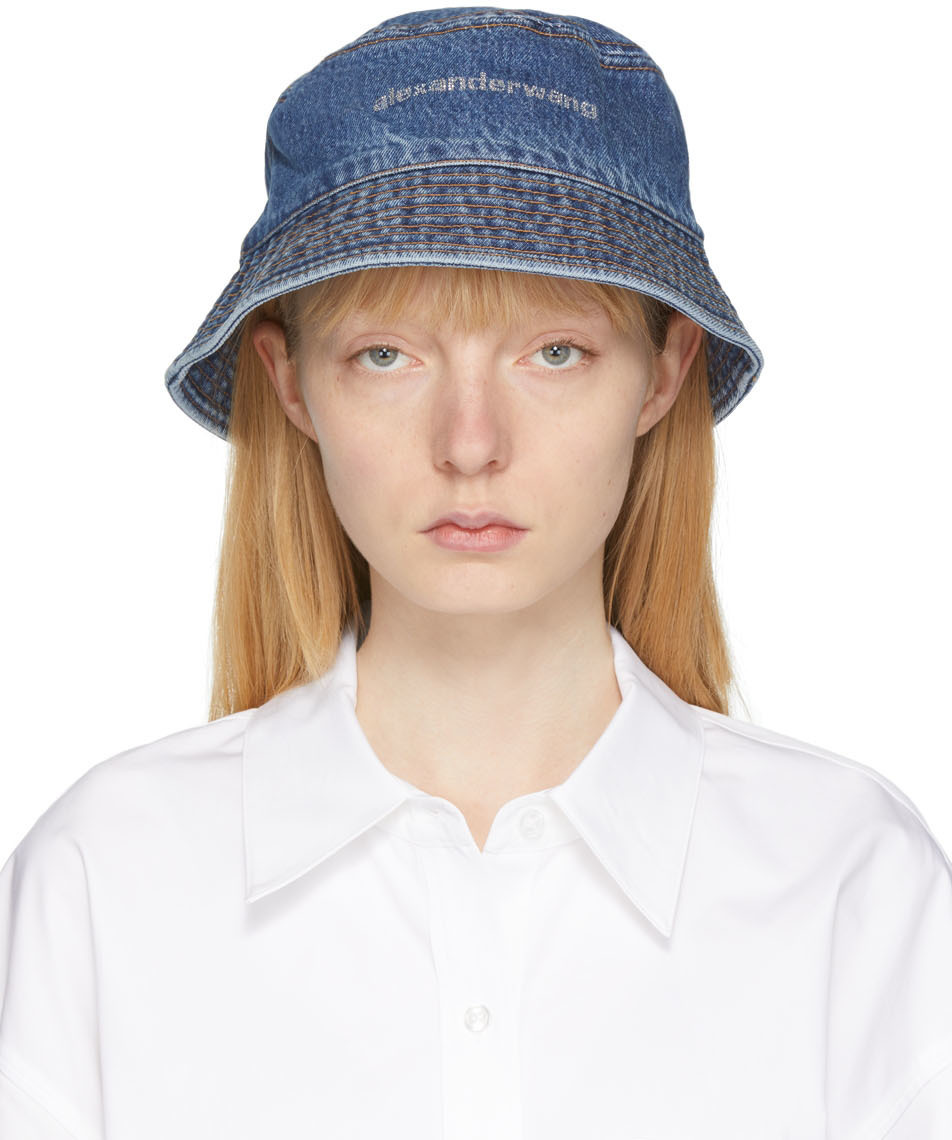 Alexander Wang Blue Denim Bucket Hat Alexander Wang