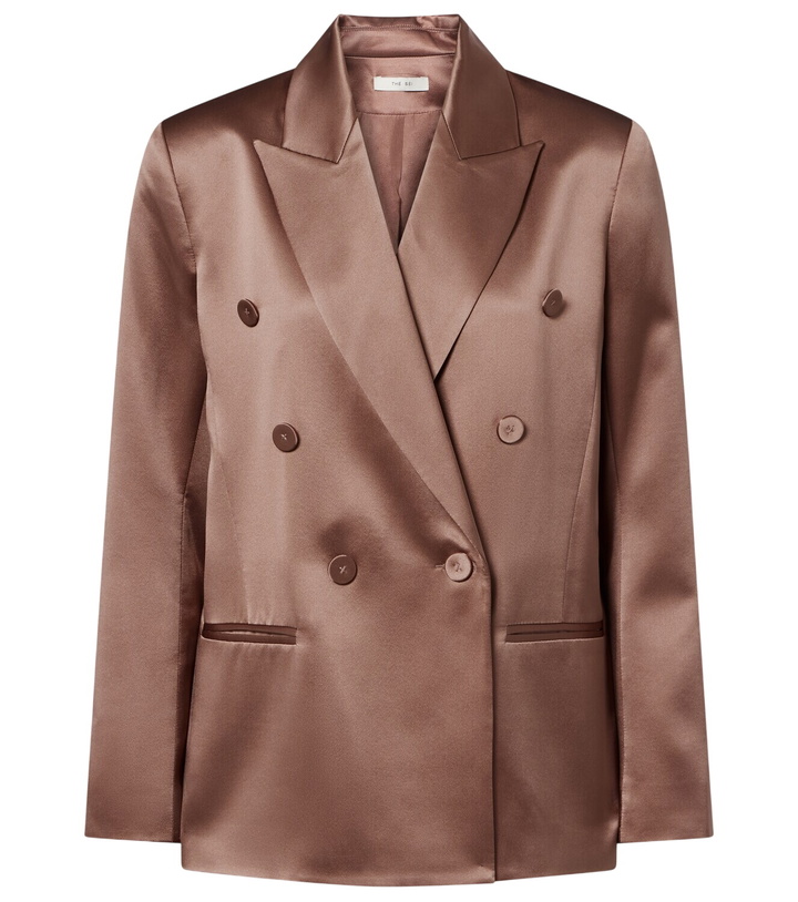 Photo: The Sei Double-breasted silk satin blazer
