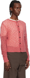 Dries Van Noten Pink Open-Knit Cardigan
