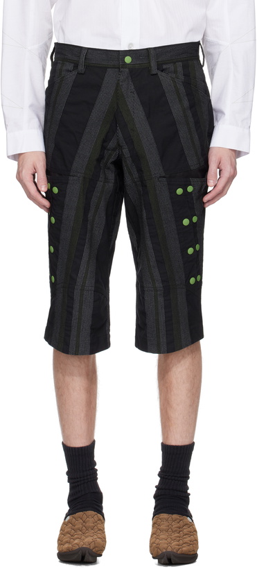 Photo: Kiko Kostadinov Black & Green Inex Snap Shorts