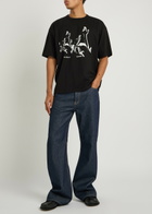 Ymc Triple Printed Cotton T-shirt Black