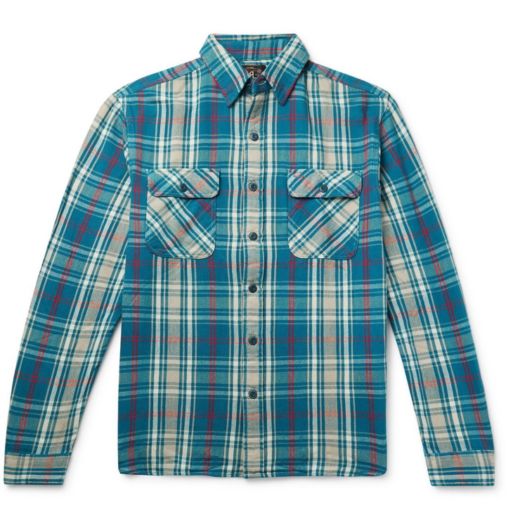 Photo: RRL - Matlock Slim-Fit Checked Cotton-Flannel Shirt - Blue