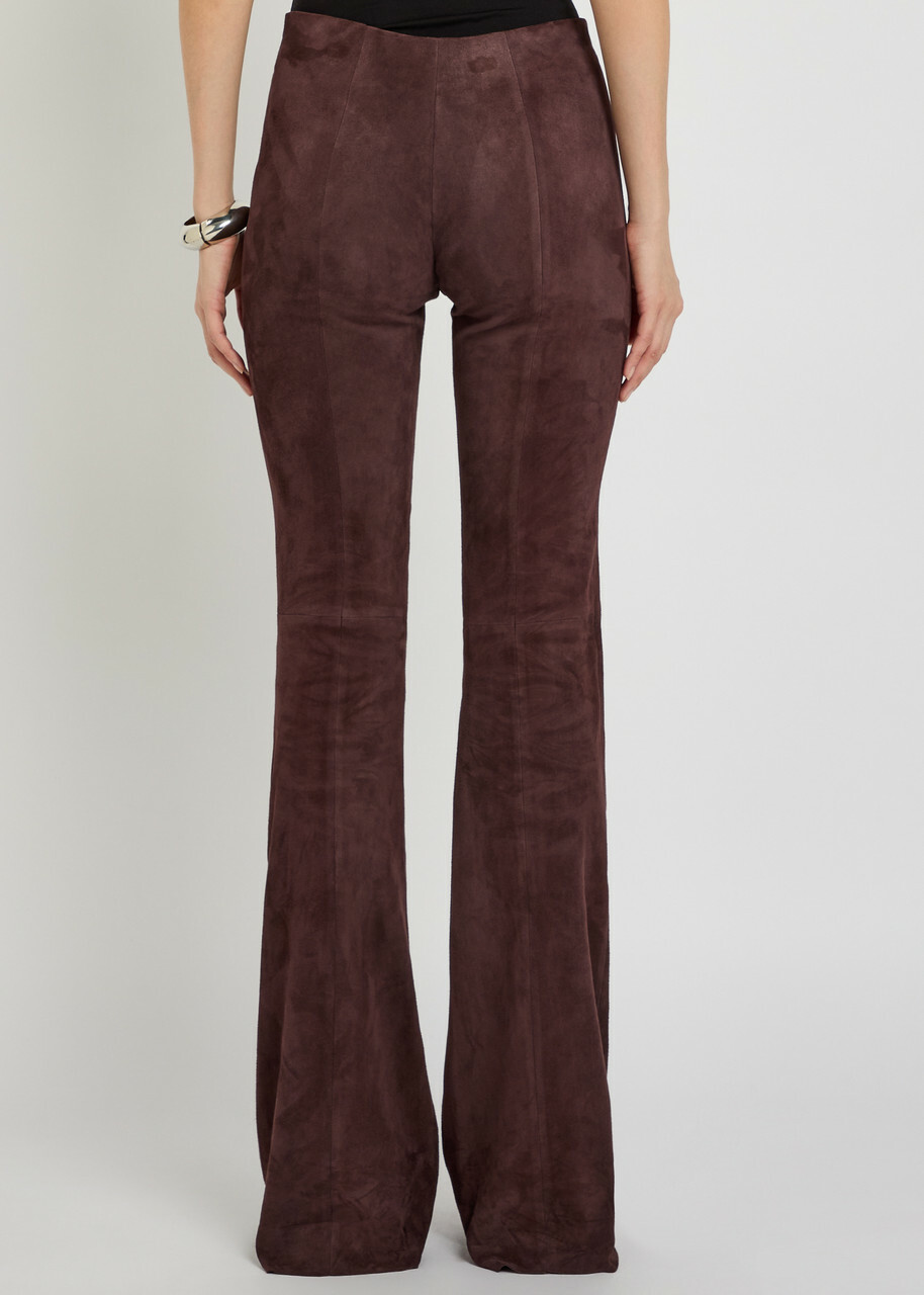 Stouls Gege Flared-leg Suede Leggings Black