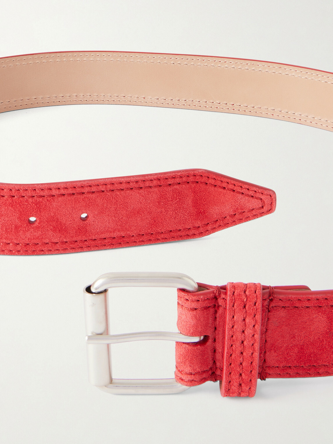 Dries Van Noten - 4cm Suede Belt - Red