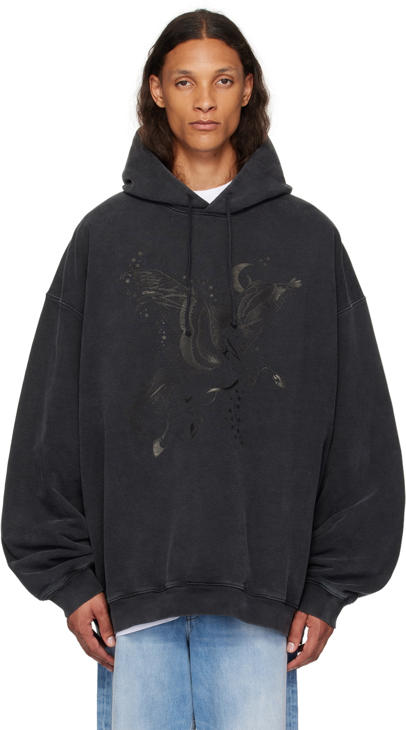 関税負担なし◆VETEMENTS◆Flying Unicorn フーディ VETEMENTS Black Flying Unicorn Hoodie Vetements