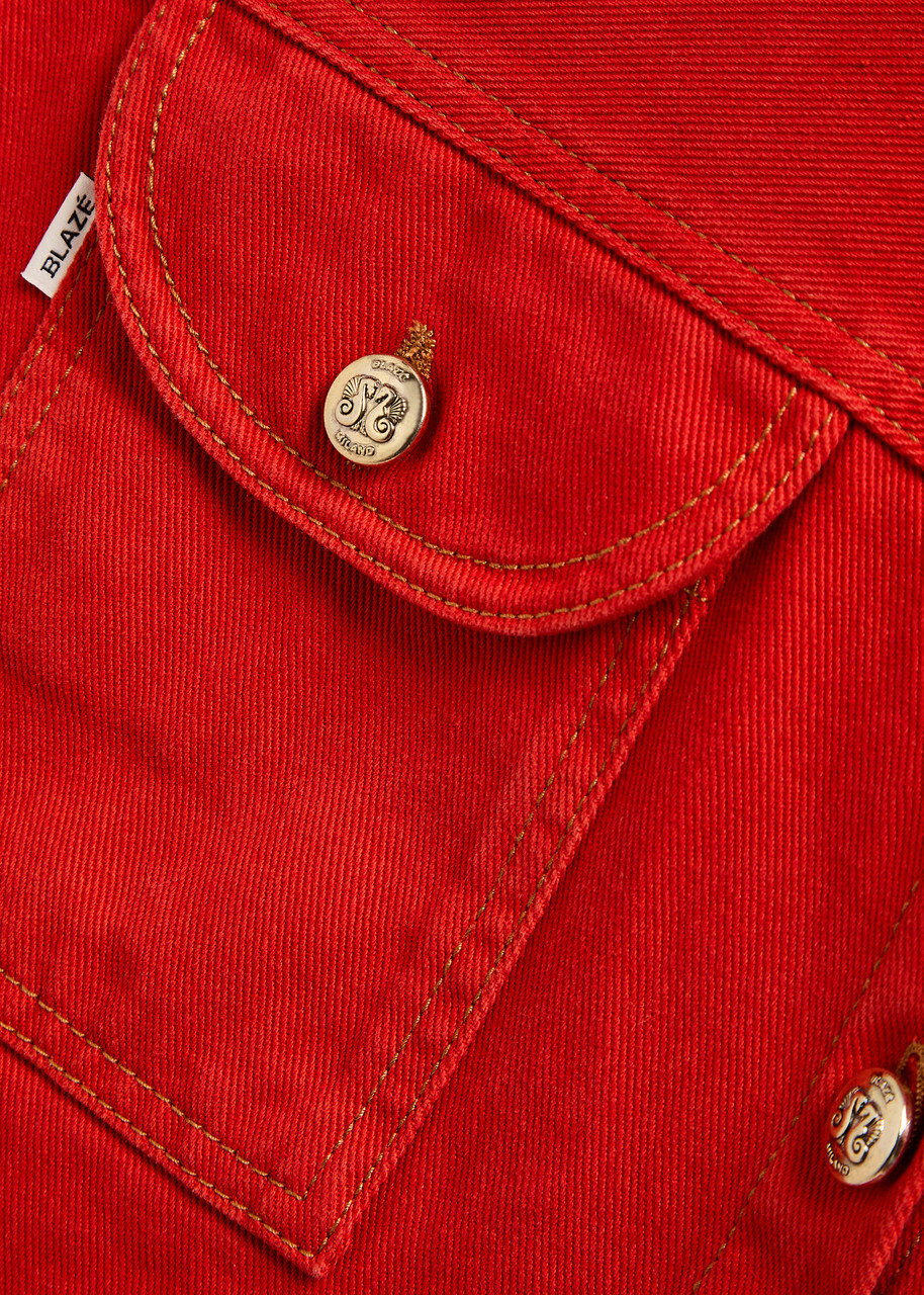 Blaze Milano Berber Denim Overshirt Red