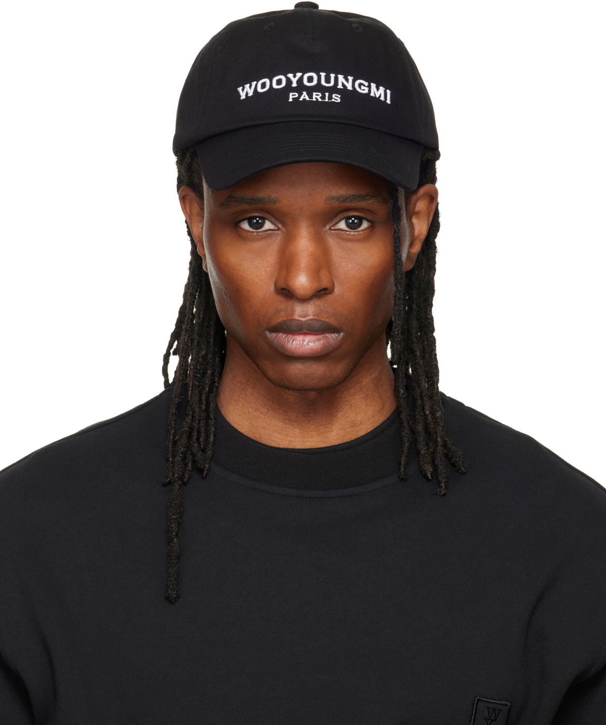 WOOYOUNGMI Black Embroidered Ball Cap