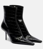 Victoria Beckham 75 croc-effect leather ankle boots