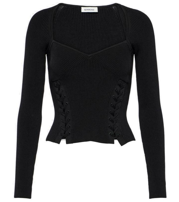 Photo: Simkhai Daphane lace-up sweater
