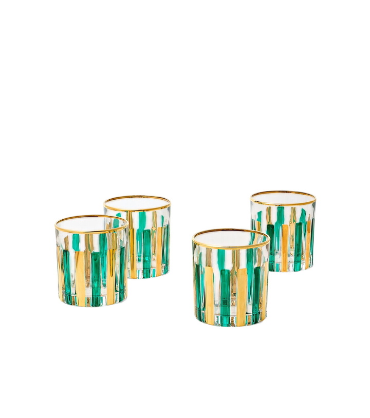 Photo: Les-Ottomans Set of 4 striped glass tumblers