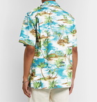 Go Barefoot - Island Hut Printed Cotton Shirt - Blue