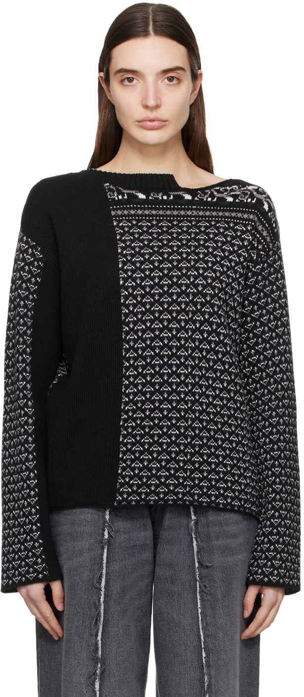 MM6 Maison Margiela Black Paneled Sweater MM6 Maison Margiela