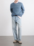 The Elder Statesman - Nimbus Striped Cashmere and Silk-Blend Sweater - Blue