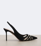 Aquazzura Perfect Match suede slingback pumps