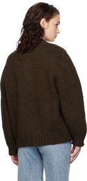 AMOMENTO Brown Hand Knitted Cardigan