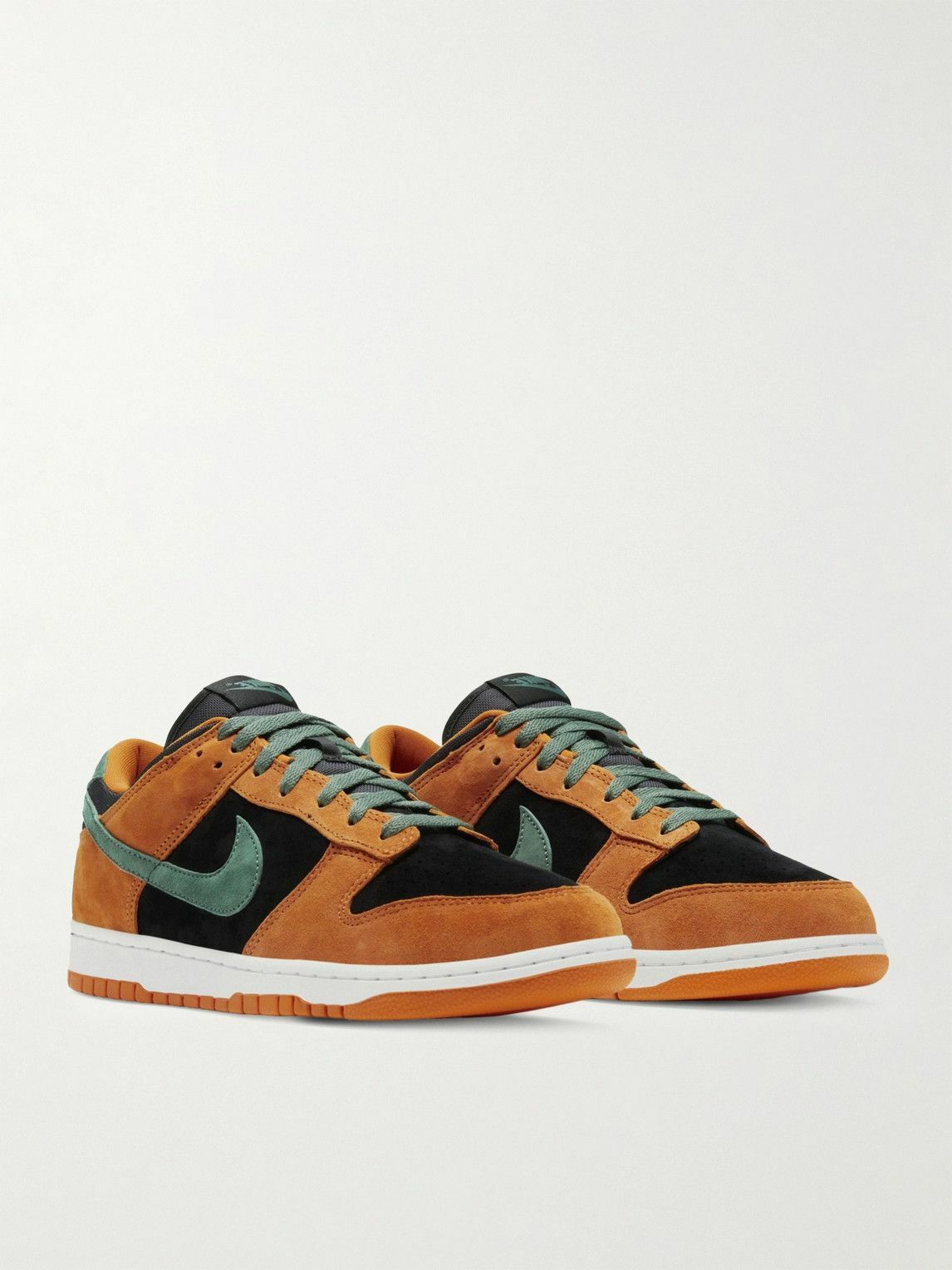 Nike - Dunk Low Mesh-Trimmed Suede Sneakers - Brown
