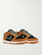 Nike - Dunk Low Mesh-Trimmed Suede Sneakers - Brown