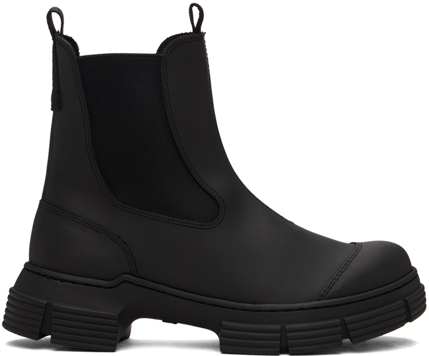 GANNI Black Recycled Rubber City Boots GANNI