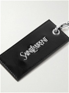 SAINT LAURENT - Logo-Detailed Polished-Leather and Silver-Tone Keyring