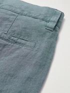 NN07 - Crown Straight-Leg Linen Shorts - Blue