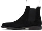 Common Projects Black Waxed Suede Chelsea Boots
