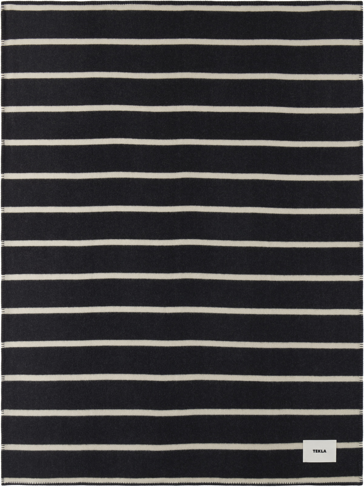Tekla Black & Off-White Lambswool Blanket