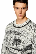 Diesel Sweatshirt with cracked coating - Sweaters Mens in Multicolor