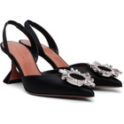Amina Muaddi Black Begum Sling 70 Heels