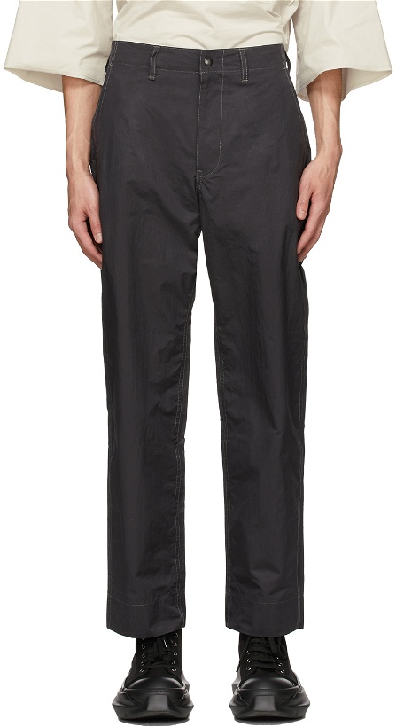 Photo: N.Hoolywood Black Test Product Exchange Service Straight Trousers