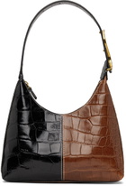 Staud Black & Brown Croc Scotty Bag