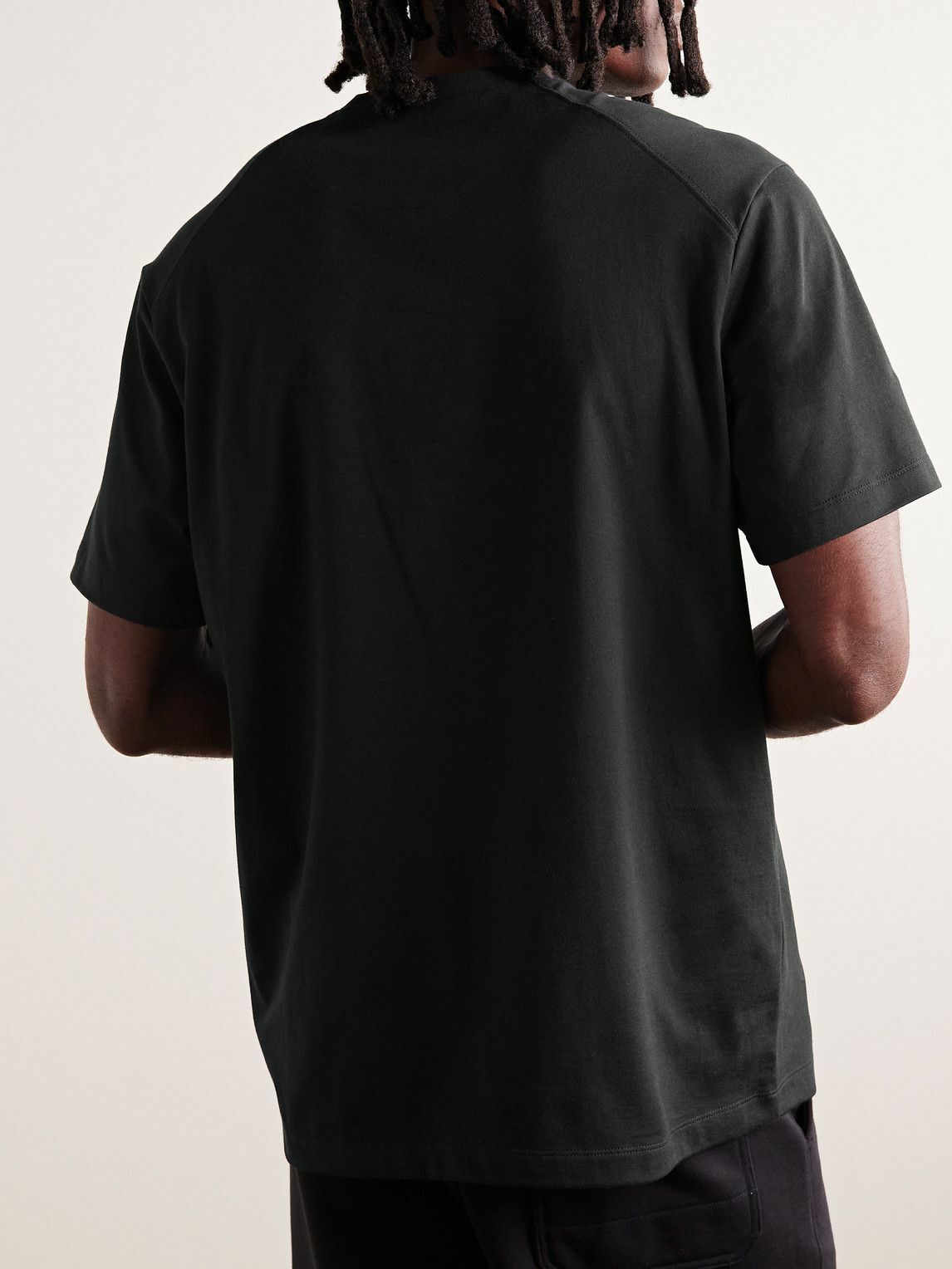 Y-3 - Oversized Logo-Print Cotton-Blend Jersey T-Shirt - Black Y-3