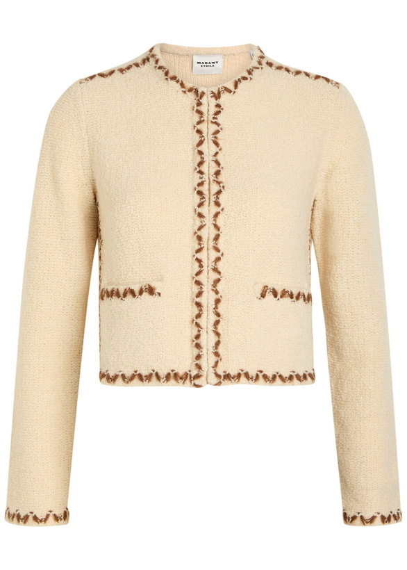 Photo: Isabel Marant étoile Rochelle Embroidered Wool-blend Cardigan Ecru